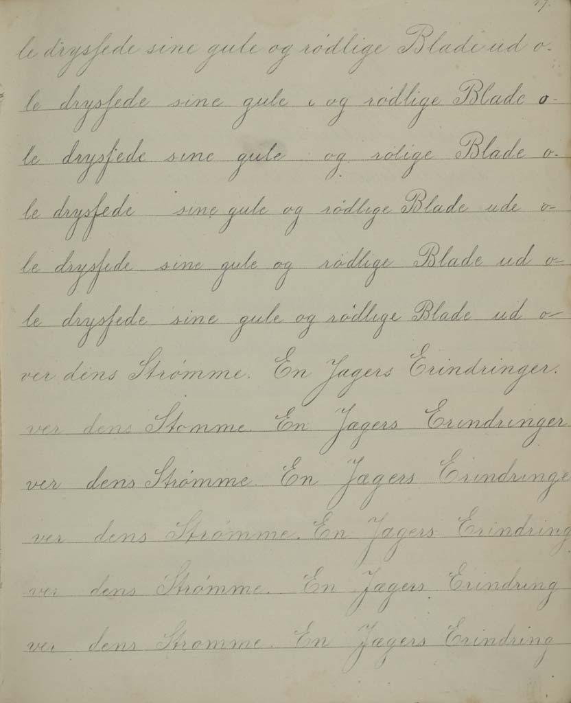 . ILL. 4. PAGE FROM A SCHOOL BOOK SHOWING EDVARD MUNCH’S EXERCISES IN PENMANSHIP, BASED ON A PRINTED PATTERN, MM T 2809-17