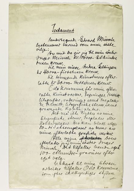 . ILL. 22. EDVARD MUNCH’S WILL 18 APRIL 1940